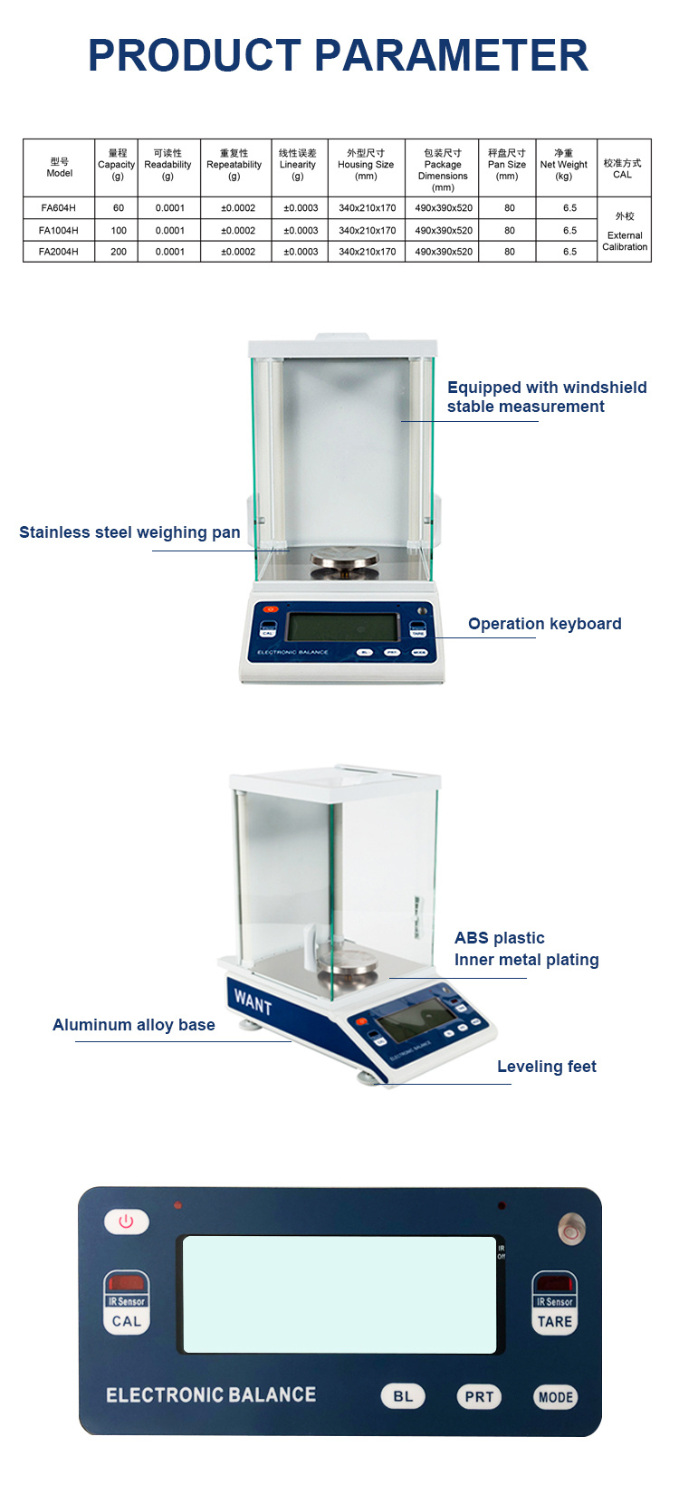 High-Precision Laboratory Analysis Digital Weighing Balance 320g 0.1mg