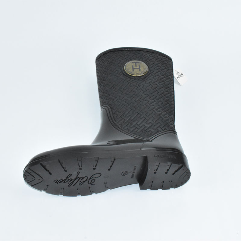 Fashion PVC Rain Boots Waterproof Black Rain Boots for Ladies