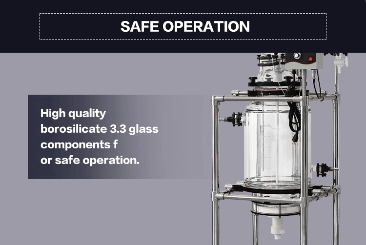 Concentration Instrument Jacketed Glass Reactor 30L for Chemical Equipment