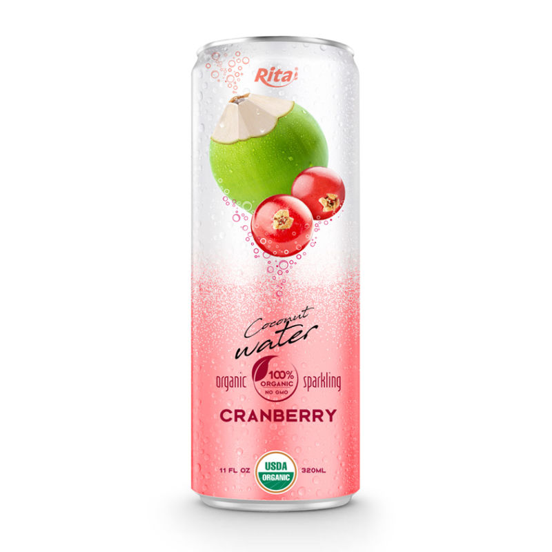 320ml Canned High Quality Sparkling Lime Flavor Coconut Water