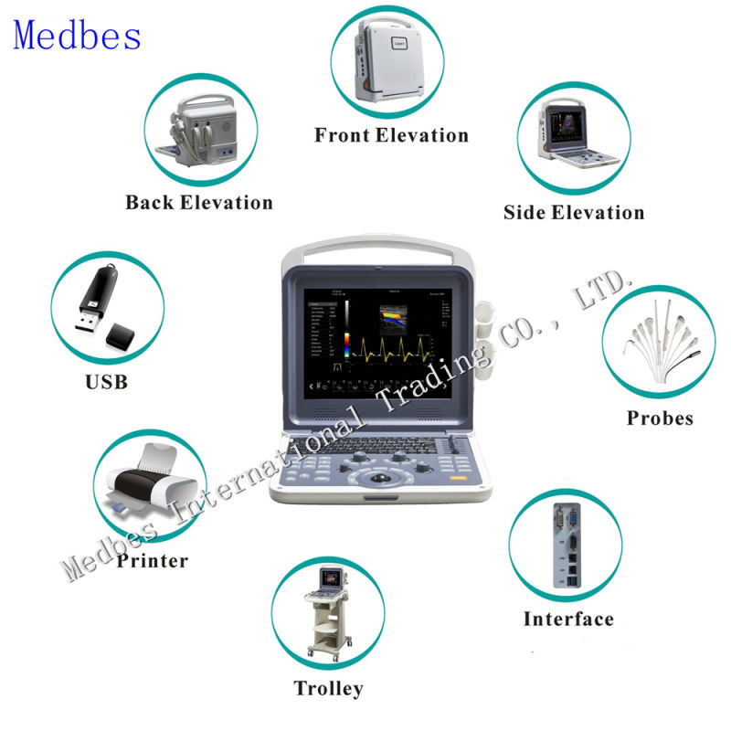 Vascular Cardiac Laptop Portable Color Doppler Ultrasound Scanner