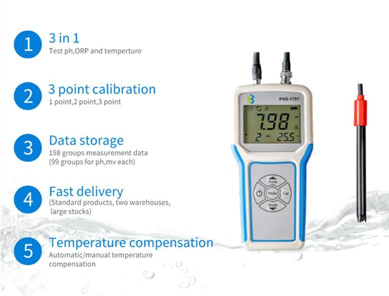 Phs-1701 Portable pH/ORP Analyzer/Detector Sensor pH Meter Instrument