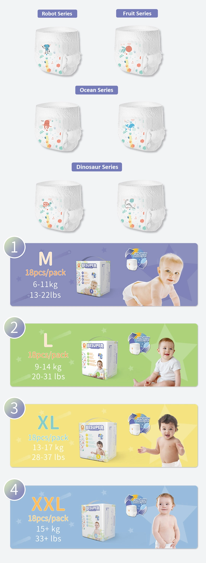 Environmental Protection High Standard Baby Products Baby Diapers