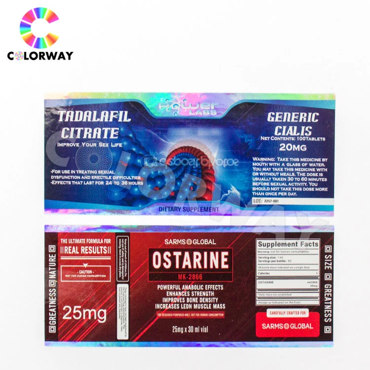 High Demand Pharmaceutical 10ml Holographic Label Hologram Vial Label