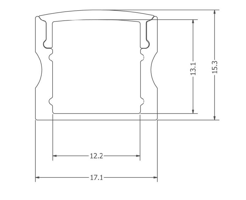 17mm Wide Low Spotting Aluminium Profile Channel for LED Strip