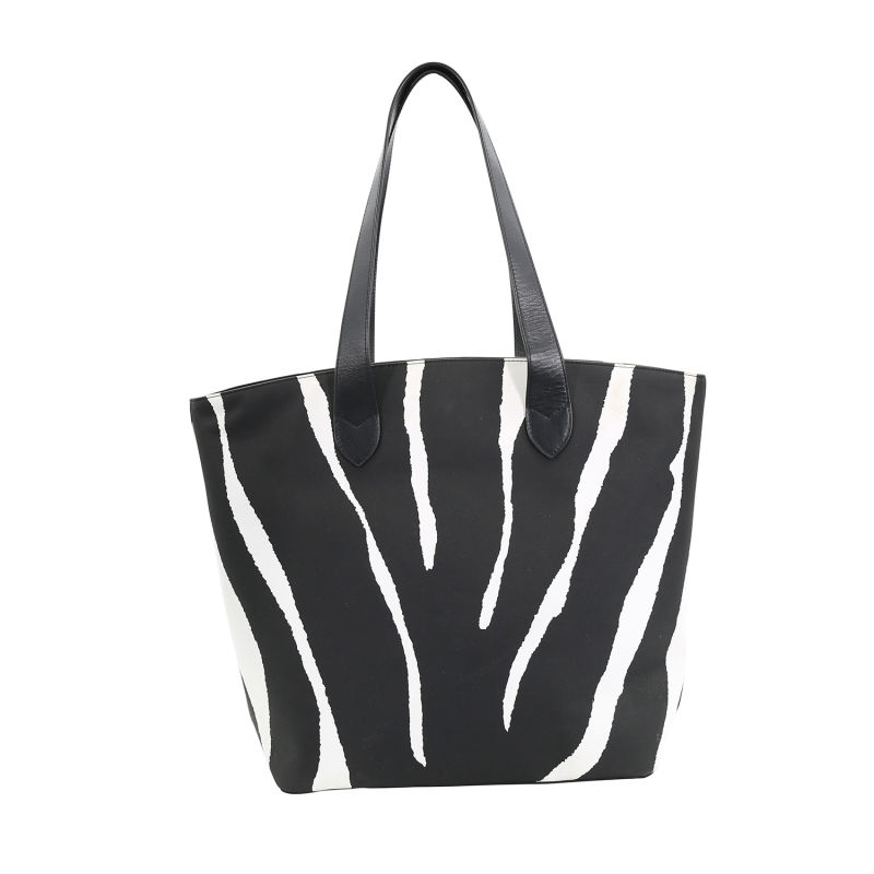 Large Capacity Printed Poly Fabric Ladies Totes with PU Trims