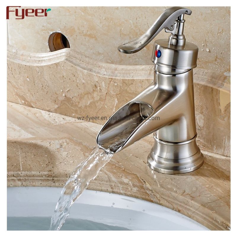 European Vanity Water Taps with Brushed Bathroom Faucet