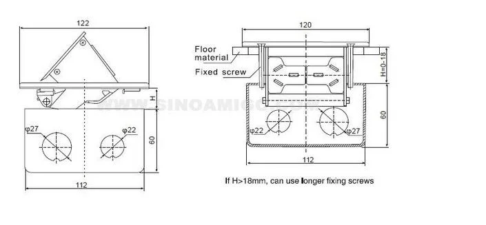 Smart Home Golden Brass Alloy Floor Sockets