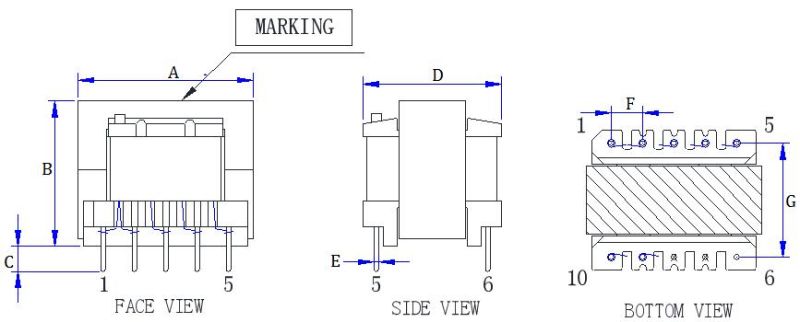 Ee28 High Frequency Transformer Flyback Transformer SMPS Core Type Transformer