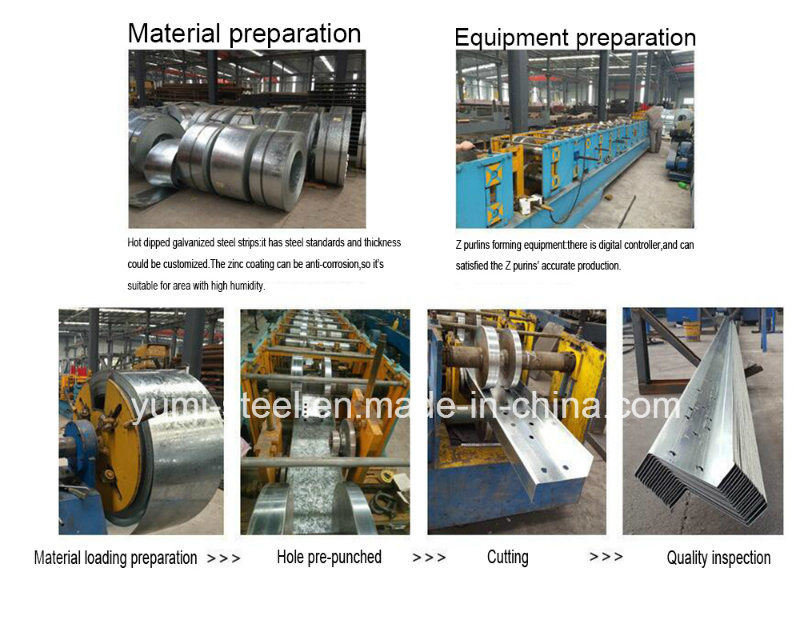 Steel Structure Galvanized Z Section Sheet Purlins Manufacturers