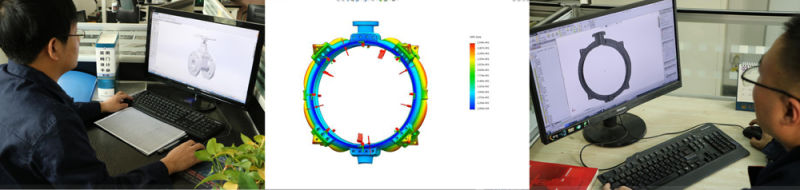 DN1000 40inches U Section Butterfly Valves with Al Bronze Disc