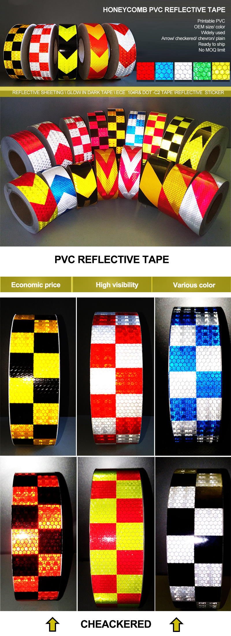 Cinta Reflector 3m ECE 104r Reflective PVC Reflectivity Roll Tape