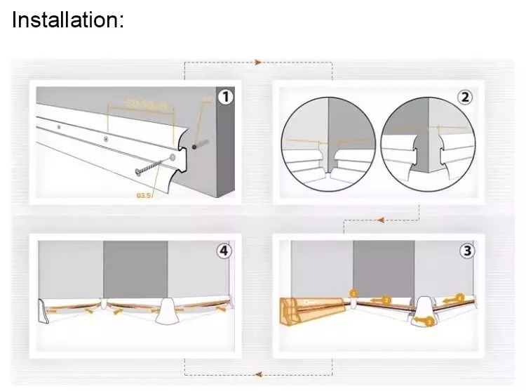 Double Rubber PVC Floor Skirting Board Transition Strips