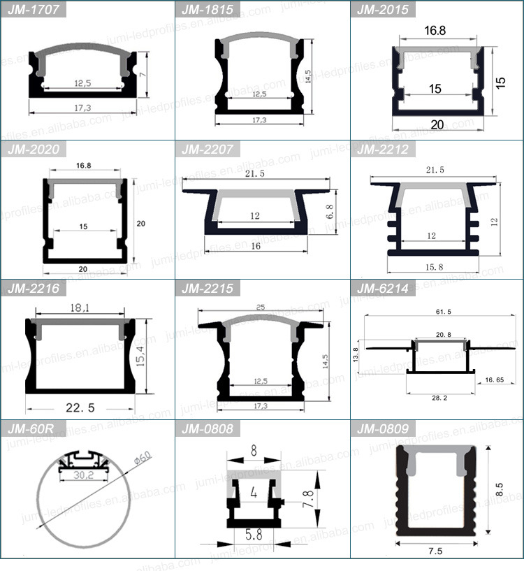 T Shape 12mm Width Recess Aluminum Profile for LED Strip Light