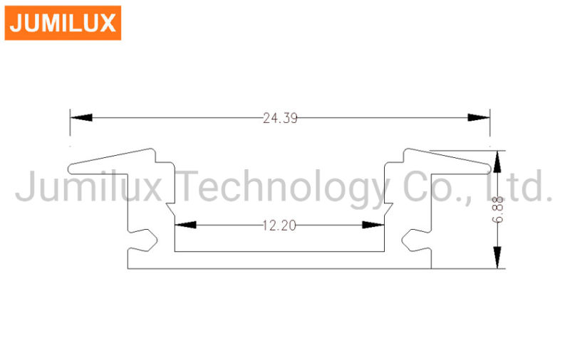 T Shape 12mm Width Recess Aluminum Profile for LED Strip Light