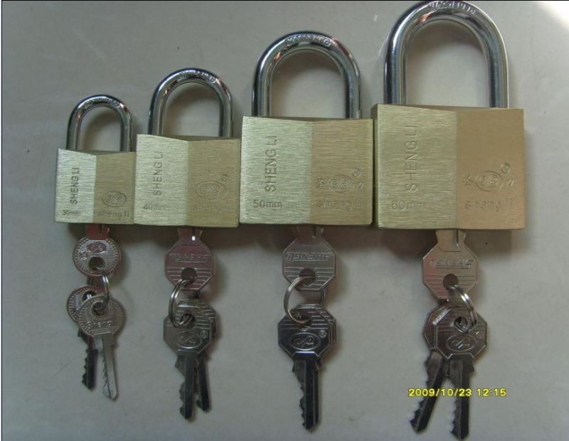 Rhombic Type Imitate Brass Wire Drawing Super Finishing Padlock