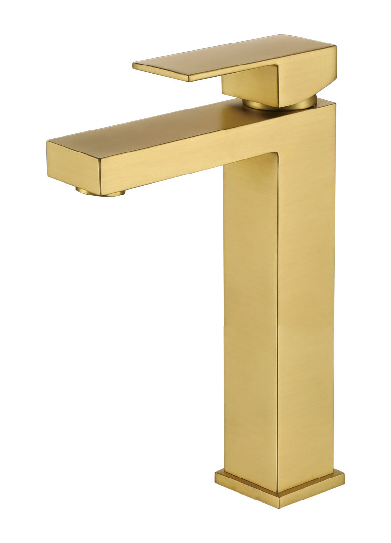 Brushed Nickel Wash Basin Tall Brass Faucet