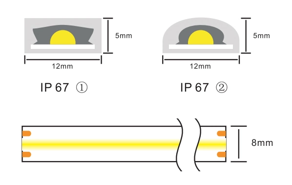 12V 8mm Width LED Strip Flexible LED Strip Light 420LED/M 3000K/4000K/6000K