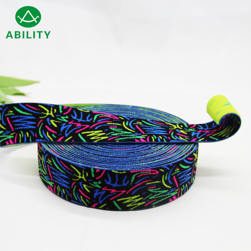 Hot Selling Fashion Striped Nylon Jacuquard Woven Elastic Tape