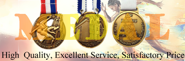 Customized Metal Gold Silver Bronze Medals with Ribbon