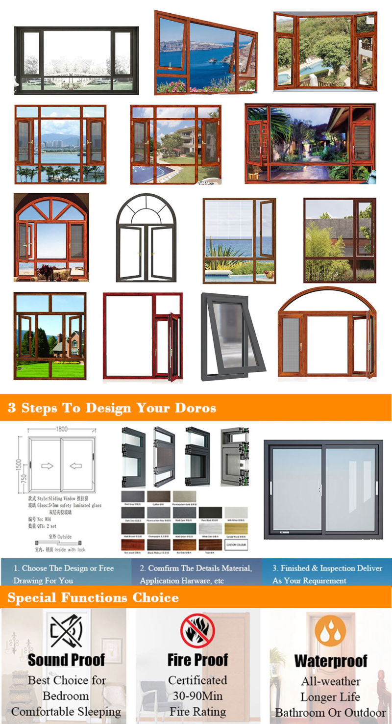 Metal Window Double Glass Aluminum Windows Aluminium Bronze Windows