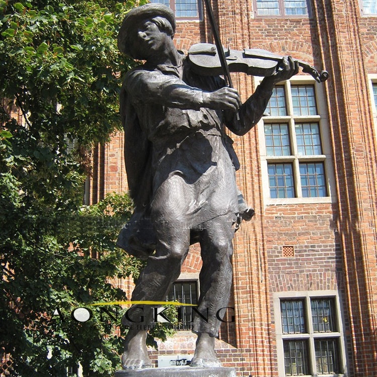 Music School Figure Black Bronze Musician Bronze Statue