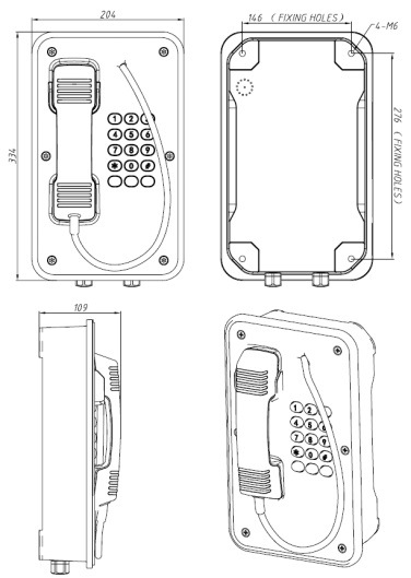 Moisture Resistant Industrial Telephone, Waterproof Tunnel Telephone