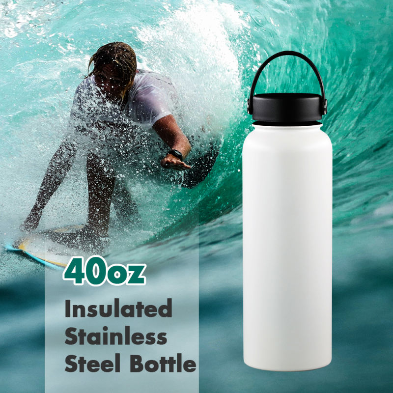 40oz Wide Mouth Vacuum Insulated Sports Water Bottle Wide Lid