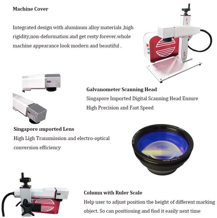 Air Cooling System Fiber Laser Marking Machine for Brass Metal Aluminum