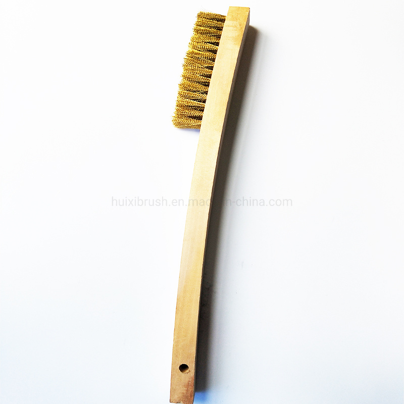 Long Wood Handle Heavy Duty Brass Wire Cleaning Brush