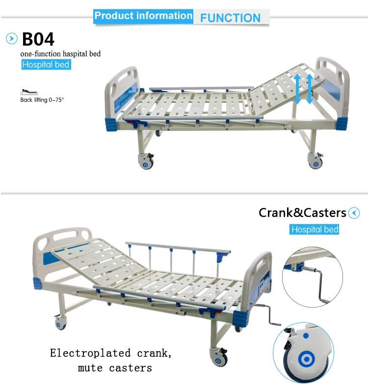 Wholesale 1 Cranks Folding Railing Old People Hospital Beds with ABS Headboard