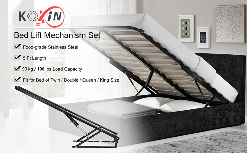 Wholesale Slats Wooden Metal Bed Frame with Gas Lift