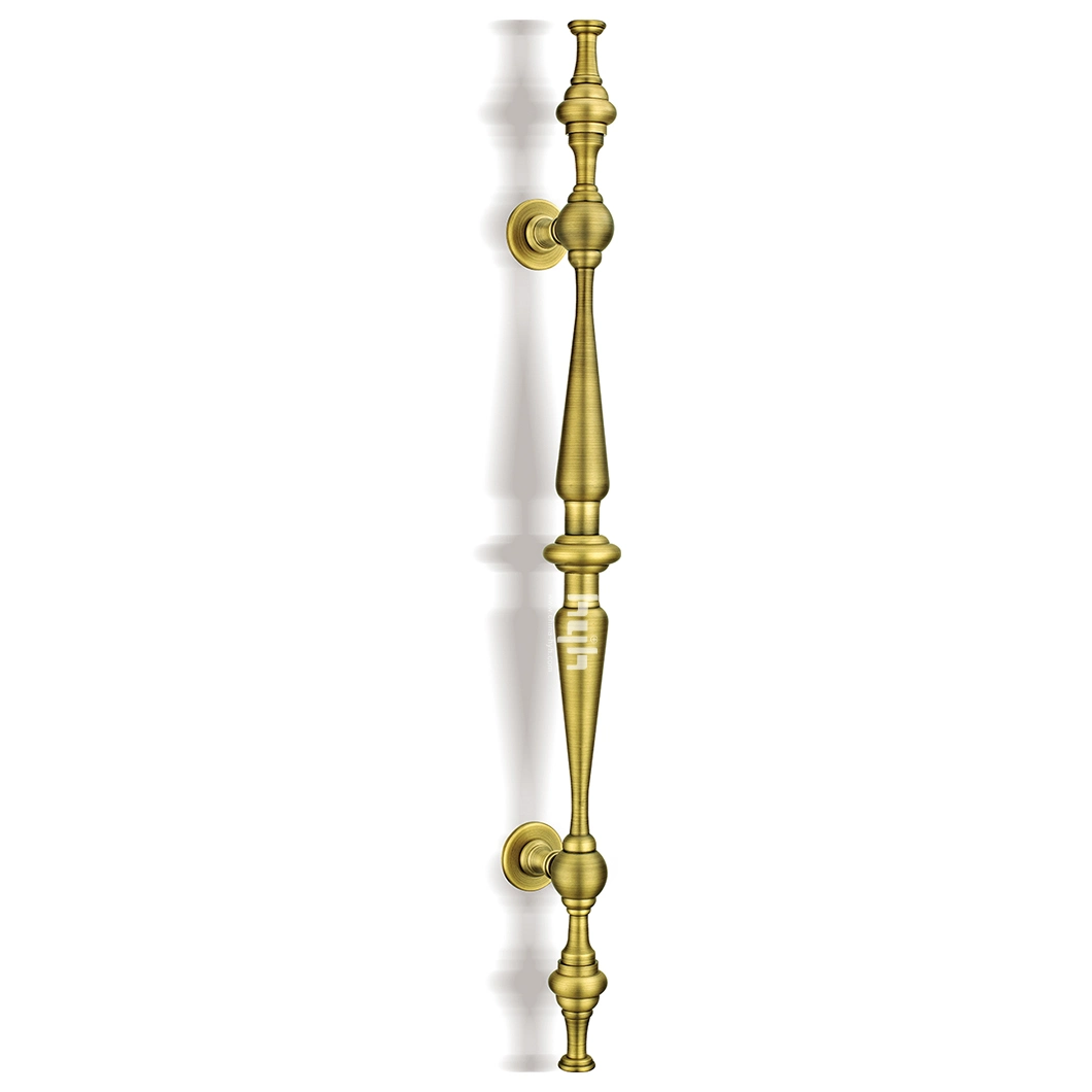 Brass Door Pull Handle Traditional Design in Satin Brass Finish