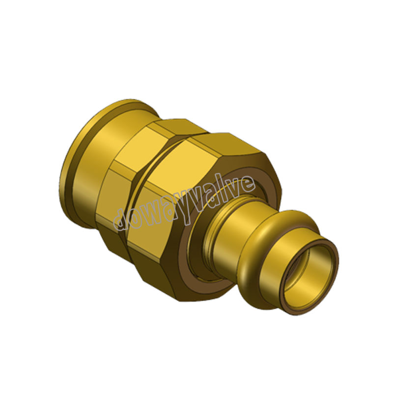 Brass Roll Grove to Copper Adapter Press Fitting