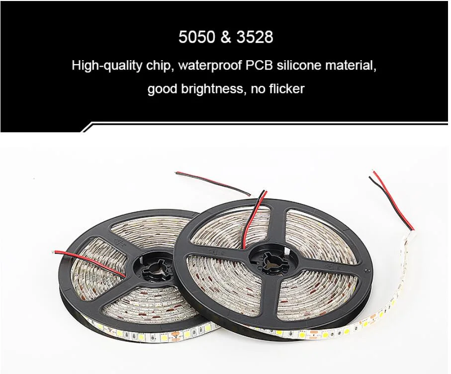 150LEDs 10mm PCB SMD 5050 LED Strip RGB 5m Waterproof LED Strip Light