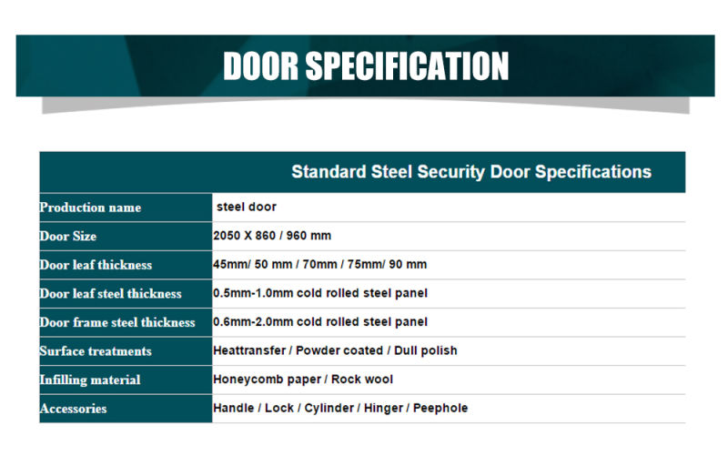 Water Resistant Iron Single Leaf Modern Copper Clad Front Door