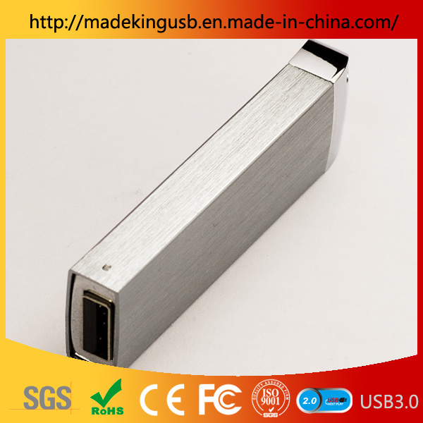 Aluminum Alloy Brushed Metal Push-Pull USB3.0 High-Speed Custom USB Flash Drive