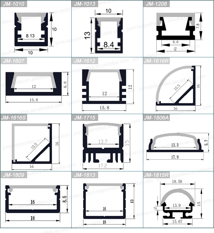 T Shape 12mm Width Recess Aluminum Profile for LED Strip Light