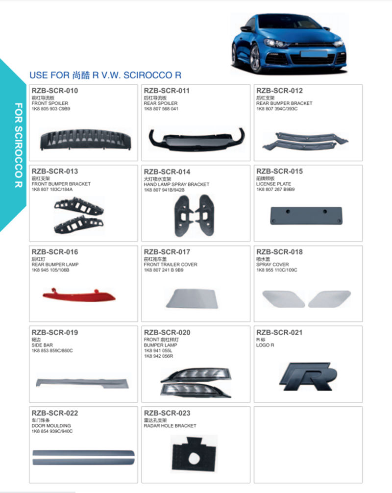 Customized Plastic Auto Car Accessories Front Bumper Strip Auto Parts for Volkswagen T Cross