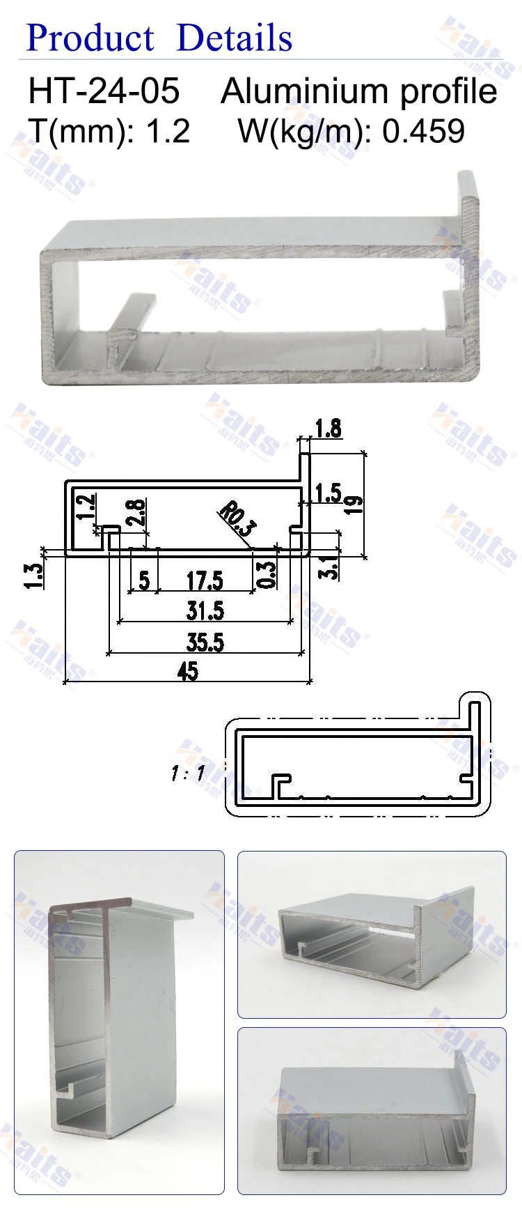 Aluminum Profile T Slot Aluminum Tile Trim Profile for LED Strip Ghana Aluminum Profile