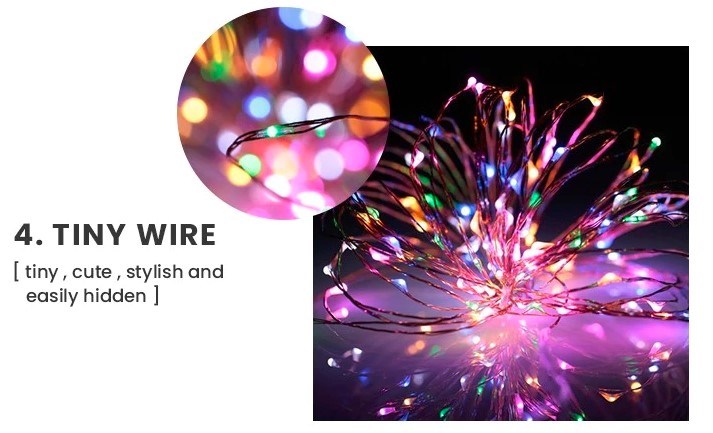 1m White LED Copper Wire String Light