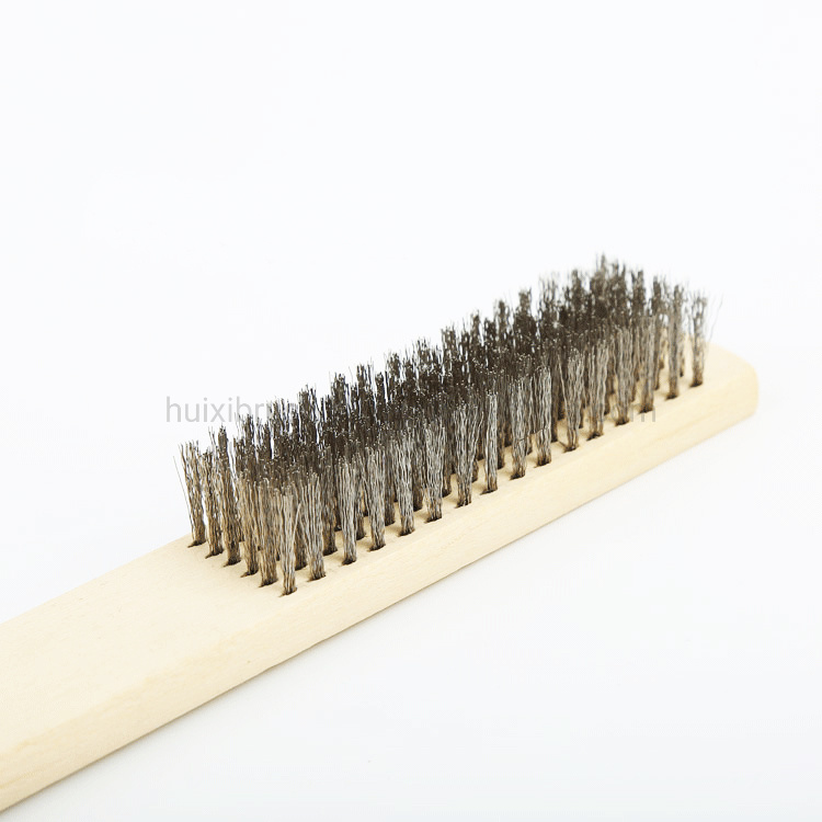 Long Wood Handle Heavy Duty Brass Wire Cleaning Brush