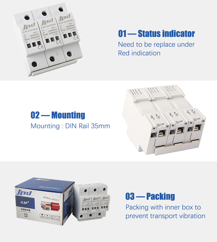 Jinli 80ka Industrial Surge Suppressor Lightning Protection Power Surge Protective Devices