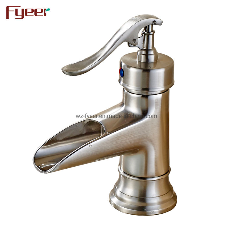 European Vanity Water Taps with Brushed Bathroom Faucet