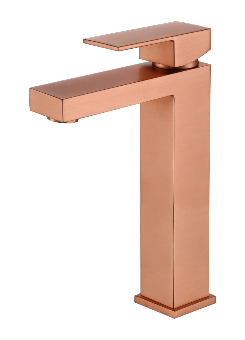 Brushed Nickel Wash Basin Tall Brass Faucet