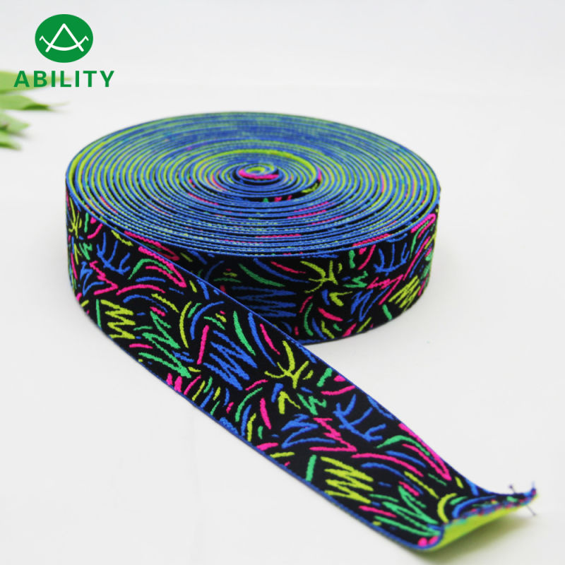 Hot Selling Fashion Striped Nylon Jacuquard Woven Elastic Tape