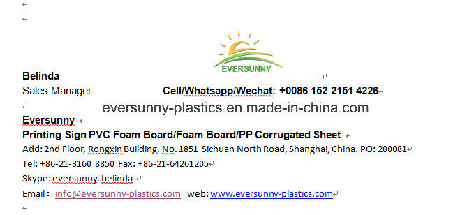 Die Cut PVC Plastic Sheet, PVC Foam Board for Display Printing Furniture