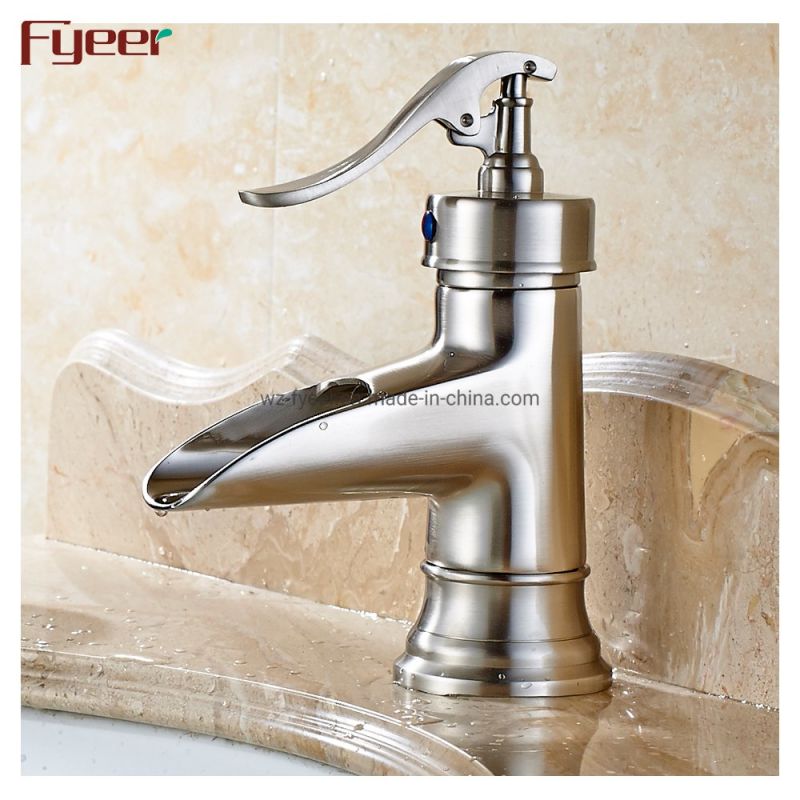 European Vanity Water Taps with Brushed Bathroom Faucet