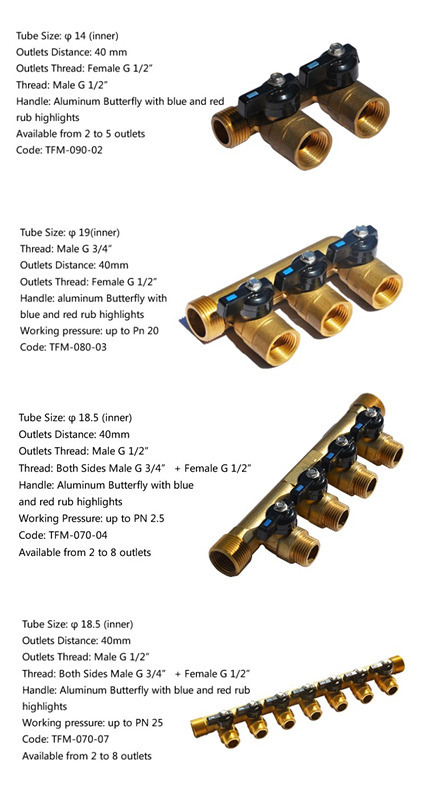 Brass Nickel Plated Pex Pipe Brass Manifold for Water