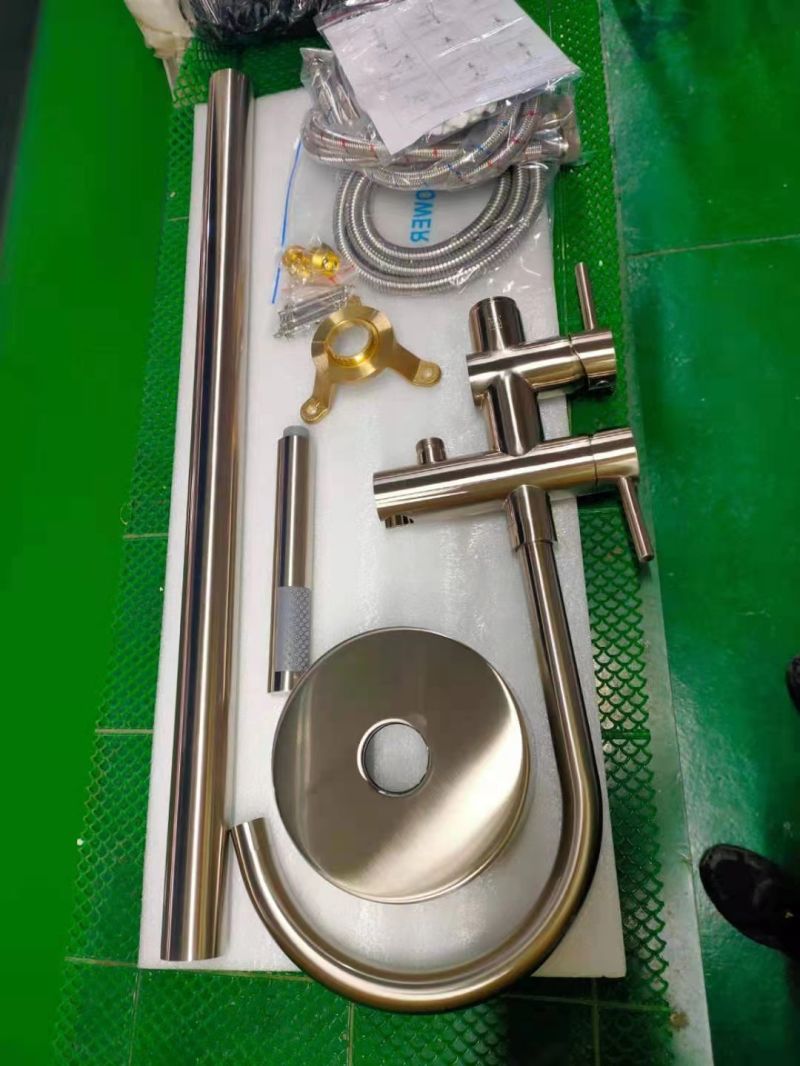 Plate Matt Black&Brushed Nickel Freestanding Bathtub Brass Faucet